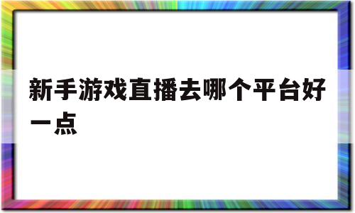 新手游戏直播去哪个平台好一点(新手游戏直播去哪个平台好一点儿)