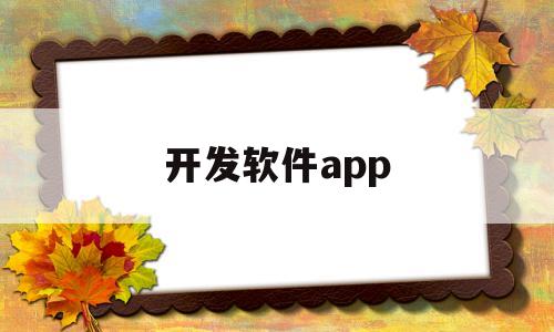 开发软件app(开发软件APP的公司哪个单位在管)