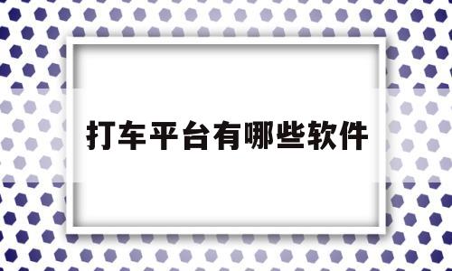 打车平台有哪些软件(打车平台有哪些好赚钱)