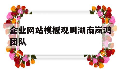 包含企业网站模板观叫湖南岚鸿团队的词条