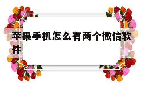 苹果手机怎么有两个微信软件(苹果手机怎么有两个微信软件?)