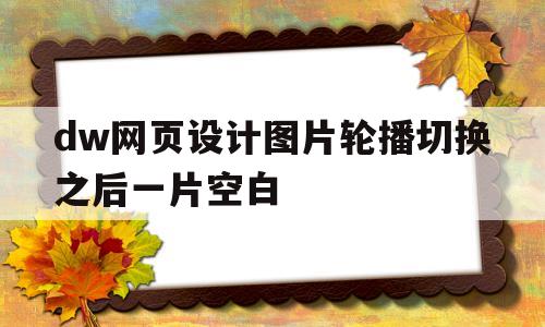 dw网页设计图片轮播切换之后一片空白的简单介绍