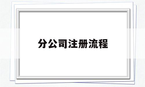 分公司注册流程(分公司注册流程及需要的材料)
