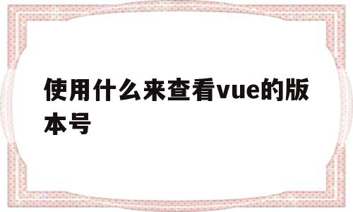 包含使用什么来查看vue的版本号的词条