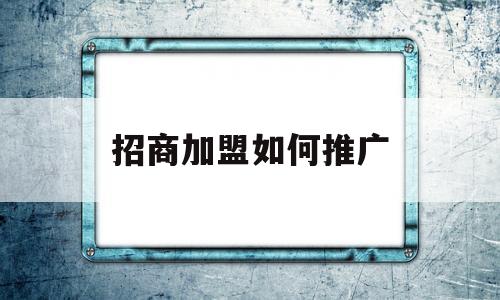 包含招商加盟如何推广的词条