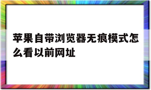 苹果自带浏览器无痕模式怎么看以前网址的简单介绍