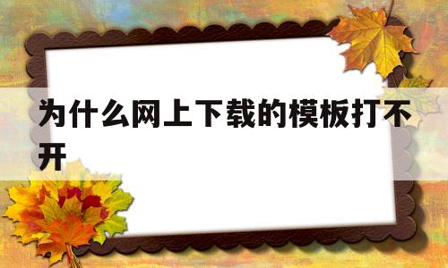 为什么网上下载的模板打不开(为什么网上下载的模板打不开呢)