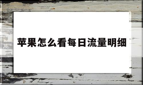 苹果怎么看每日流量明细(苹果14怎么看每日流量明细)