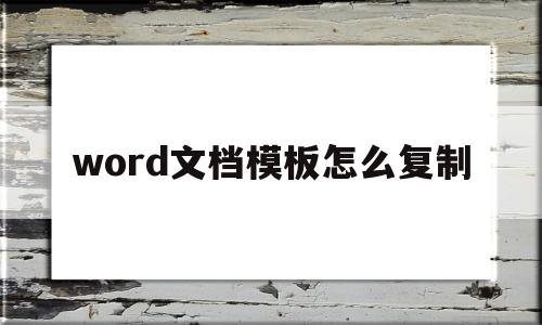 word文档模板怎么复制(word文档模板怎么复制文字)