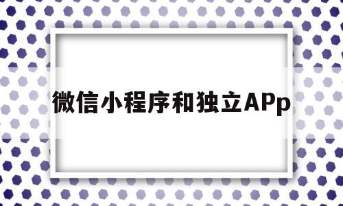 微信小程序和独立APp(独立小程序和平台小程序区别)