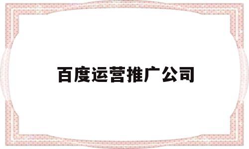 百度运营推广公司(百度公司推广运营这个工作好做吗)