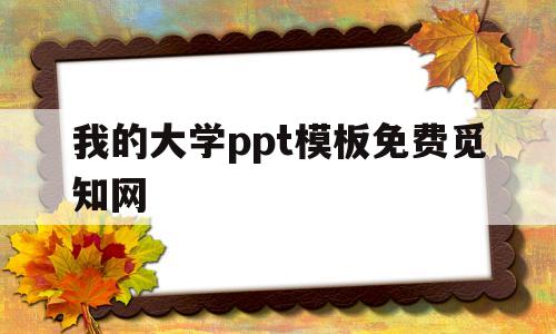 我的大学ppt模板免费觅知网(我的大学ppt模板免费下载 素材)