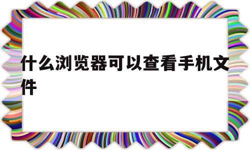 什么浏览器可以查看手机文件(什么手机浏览器好用可以看任何网站手机)