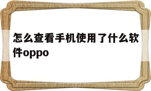 怎么查看手机使用了什么软件oppo(如何查询手机使用过的详细记录oppo)