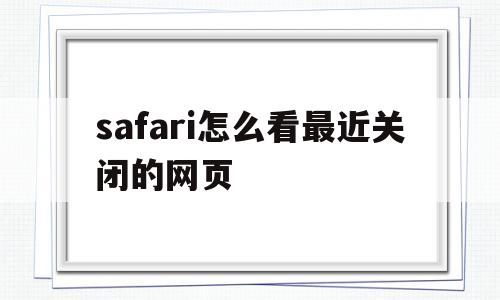 safari怎么看最近关闭的网页的简单介绍