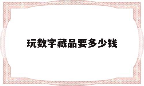 玩数字藏品要多少钱(数字藏品怎么玩可以赚钱)