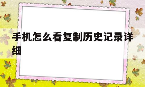 手机怎么看复制历史记录详细(苹果手机怎么看复制的历史记录)