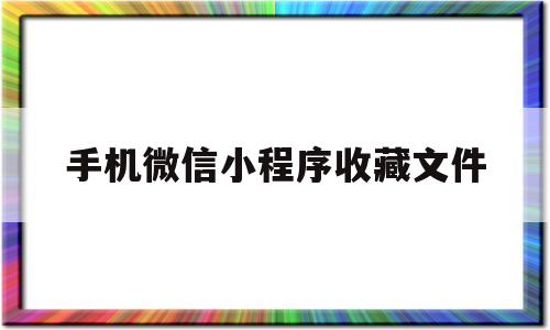 手机微信小程序收藏文件(苹果手机微信为什么不能收藏小程序)