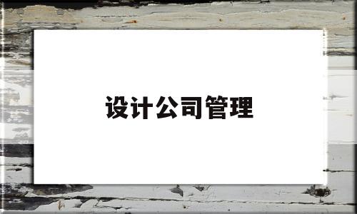 设计公司管理(设计公司管理费一般收取几个点)