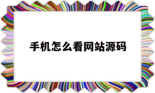 手机怎么看网站源码(手机怎么看网站源码信息)