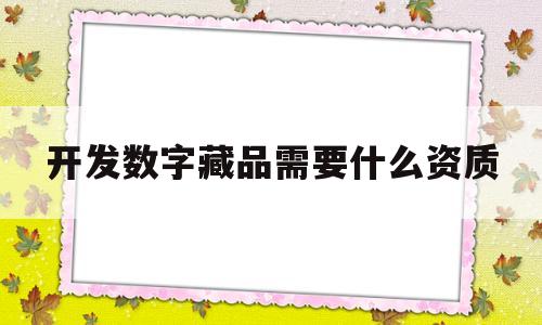 开发数字藏品需要什么资质(开发数字藏品需要什么资质证书)