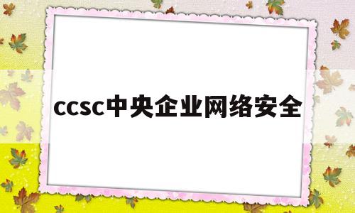 ccsc中央企业网络安全(中央网络安全和信息化委员会)