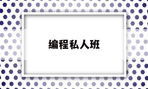 编程私人班(编程培训班有用吗)