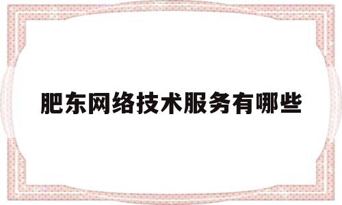 肥东网络技术服务有哪些(肥东网络技术服务有哪些企业)