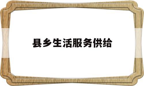 县乡生活服务供给(乡镇公共服务供给主体是什么)