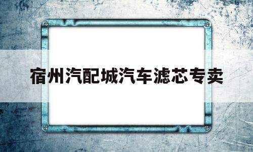 宿州汽配城汽车滤芯专卖(宿州汽配城汽车滤芯专卖店电话)