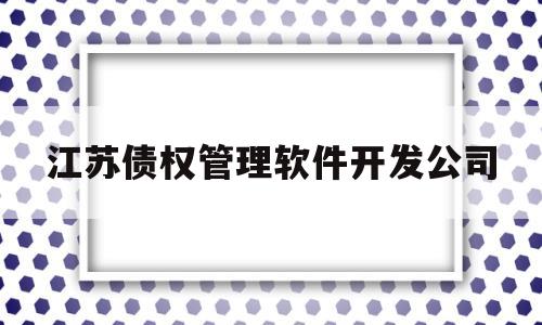 江苏债权管理软件开发公司(江苏省政府债务监测和债券发行中心办公地点)