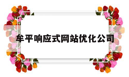 牟平响应式网站优化公司(牟平响应式网站优化公司有哪些)