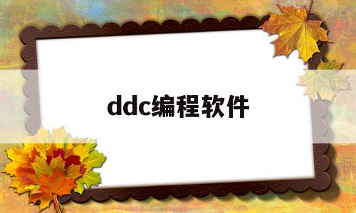 ddc编程软件(ddc编程软件编程语言)