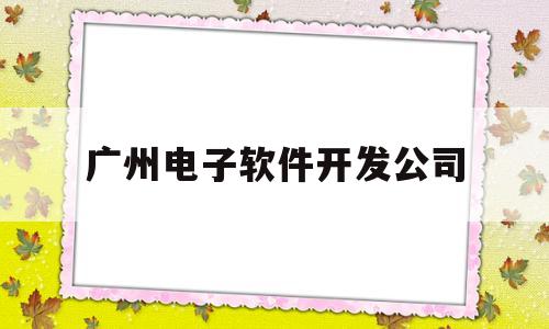 广州电子软件开发公司(广州电子软件开发公司排名)