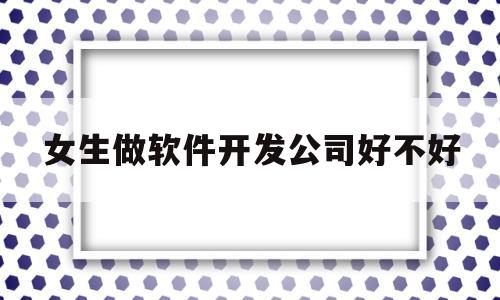 女生做软件开发公司好不好(女生适合做软件开发的工作吗)