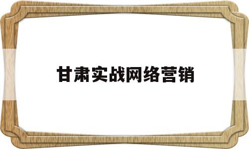 甘肃实战网络营销(甘肃实战网络营销公司)