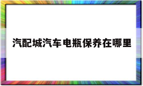 汽配城汽车电瓶保养在哪里(天津汽配城汽车电瓶专卖店电话)