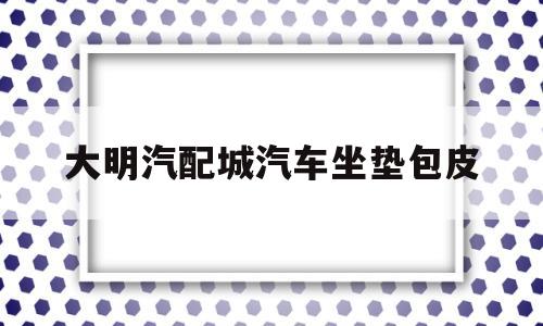 包含大明汽配城汽车坐垫包皮的词条