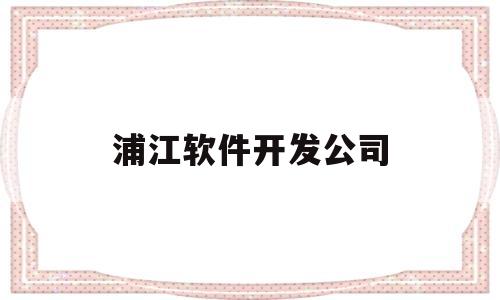 浦江软件开发公司(浦江软件开发公司排名)
