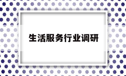 生活服务行业调研(生活服务消费市场情况调查)