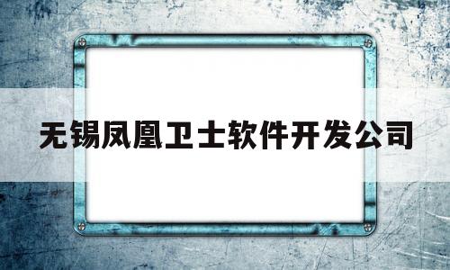 无锡凤凰卫士软件开发公司的简单介绍