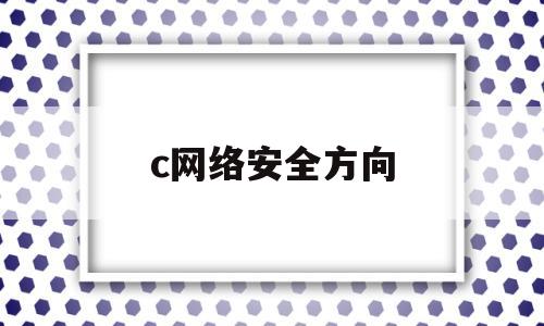 c网络安全方向(网络安全15个细分方向)