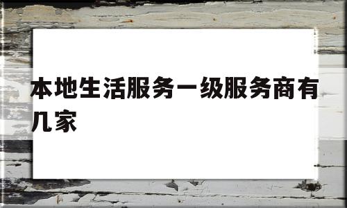 本地生活服务一级服务商有几家(本地生活服务一级服务商有几家公司)