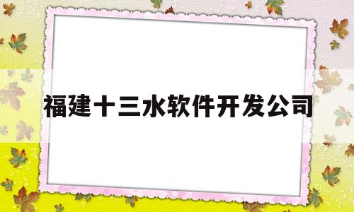 福建十三水软件开发公司的简单介绍