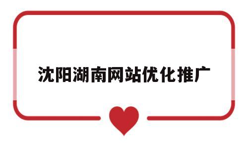 关于沈阳湖南网站优化推广的信息