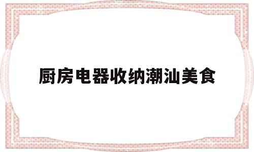 关于厨房电器收纳潮汕美食的信息