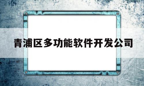 青浦区多功能软件开发公司(青浦区多功能软件开发公司有哪些)