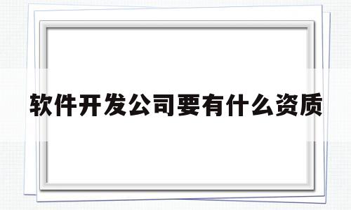 软件开发公司要有什么资质(软件开发公司需要什么基础设备)