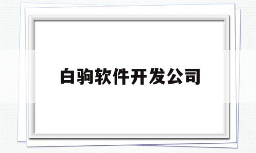 关于白驹软件开发公司的信息