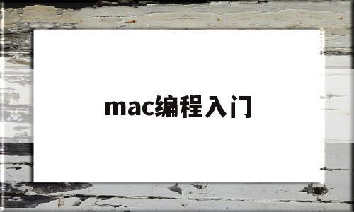 mac编程入门(编程macbookair)